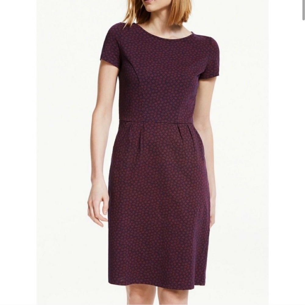 Boden Phoebe Floral Jersey Dress Short Sleeves Side Pockets NWT